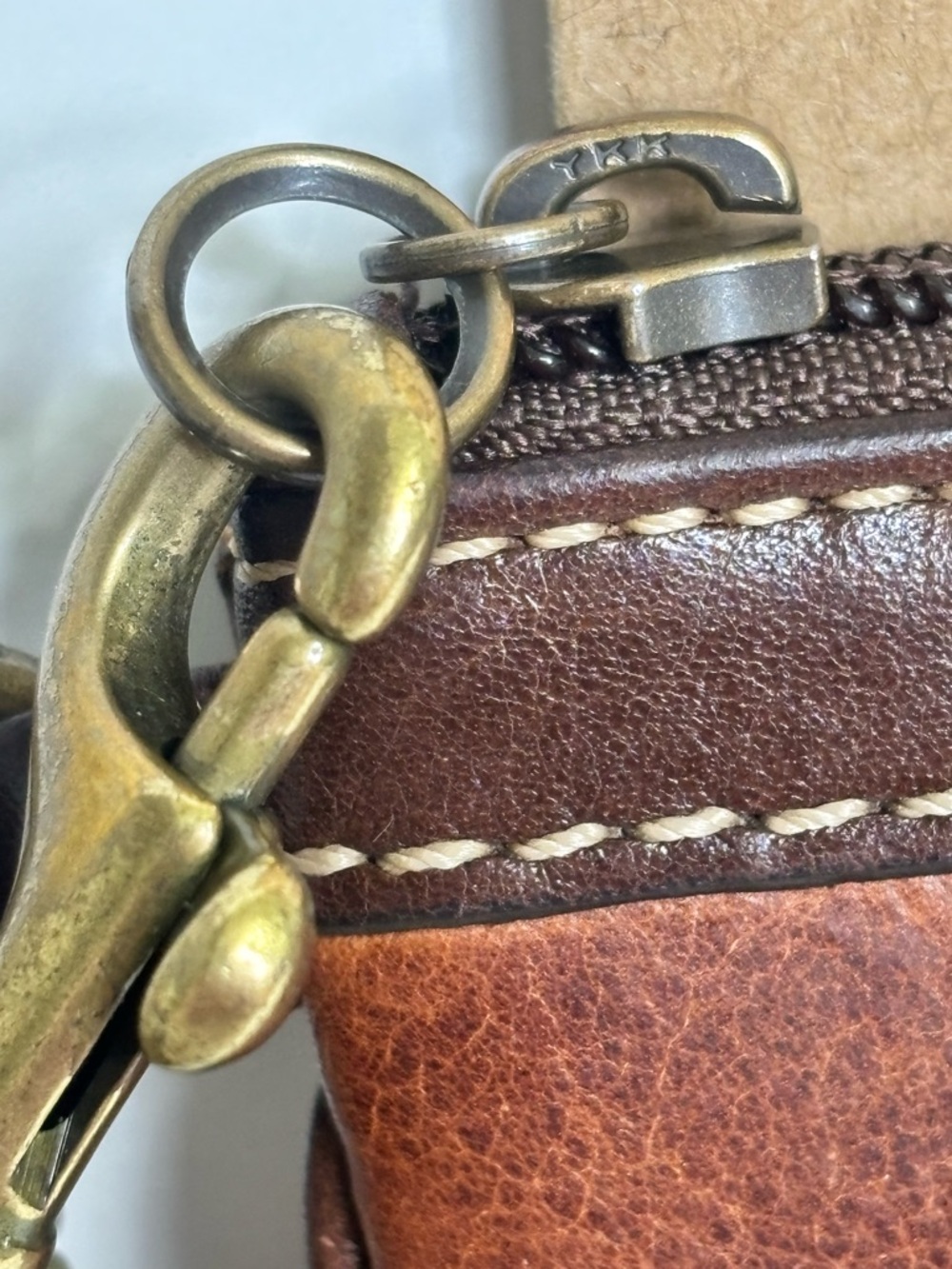 VTG Coach Patchwork Wristlet Signature Leopard Snakeskin Y2K Brown Gold - Picture 7 of 11